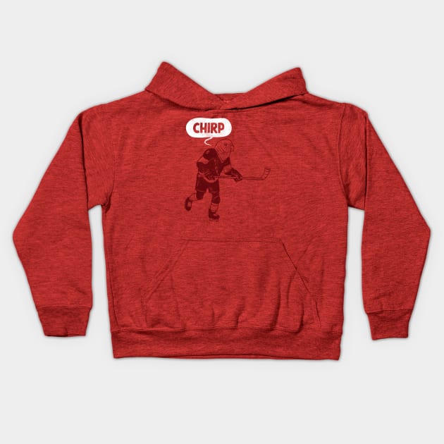 Hockey Chirp (red version) Kids Hoodie by toadyco